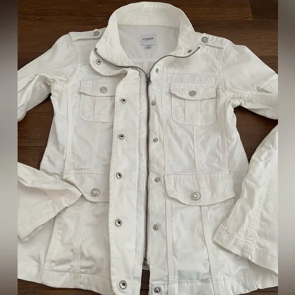 Kensie White Zip Up Utility Jacket Women’s Size Small - Picture 9 of 15